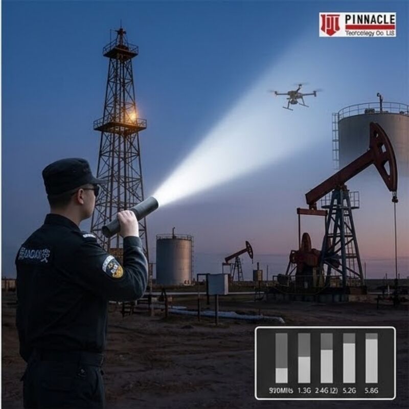 2-in-1 Flashlight Anti-Drone Jammer | Portable Tactical UAS Defense (500m Range)